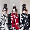 Girls' Short Top + Lace-up Elasticated Waist Sports High Street Trousers Street Dance Two-piece Set