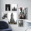 New York City Empire State Building Canvas Painting Black White Nordic Posters Prints Wall Art Picture Aesthetic Room Home Decor