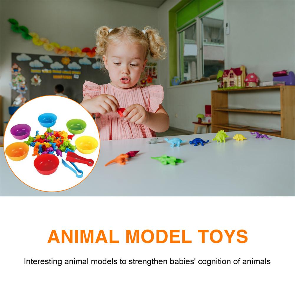 Подсчет динозавров Игрушки Сопоставление Игры Для Детей С 4 Игрушки Чаши 5 Сортировка Годы Pr H4S9