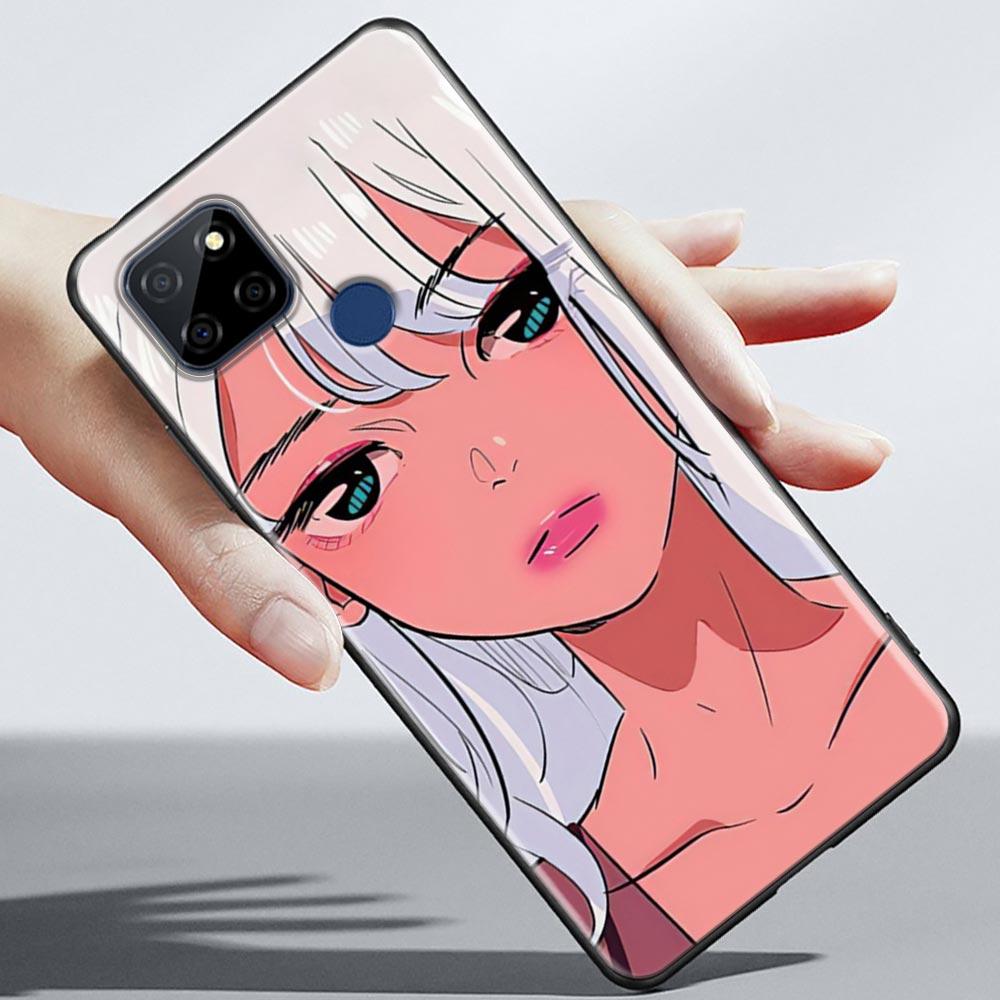 Супер милый чехол для телефона с аниме для девочек для OPPO Realme 5 6 7 7i 8 8i 9 9i V25 F9 F17 F19 5G 4G Pro Narzo Speed, черный мягкий чехол, Чехлы