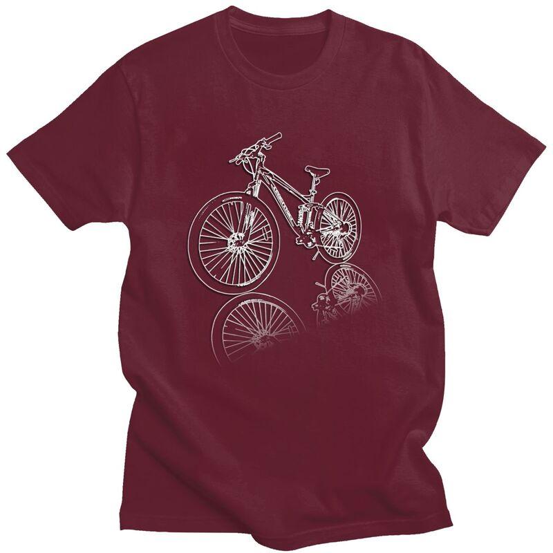 Custom MTB Mountain Bike T Shirts Unisex 100% Cotton Tees Bicycle Cyclist Biking Tshirts Casual T-shirt