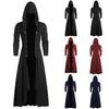Men's Retro Steam Punk Gothic Wind Cloak Coat Fashiona Plain Cap Cardigan Coat