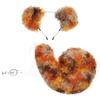 Halloween Curly Dog Costume Set Plush Faux Fur Ears Tail Headband Cosplay Party Props Adults Kids