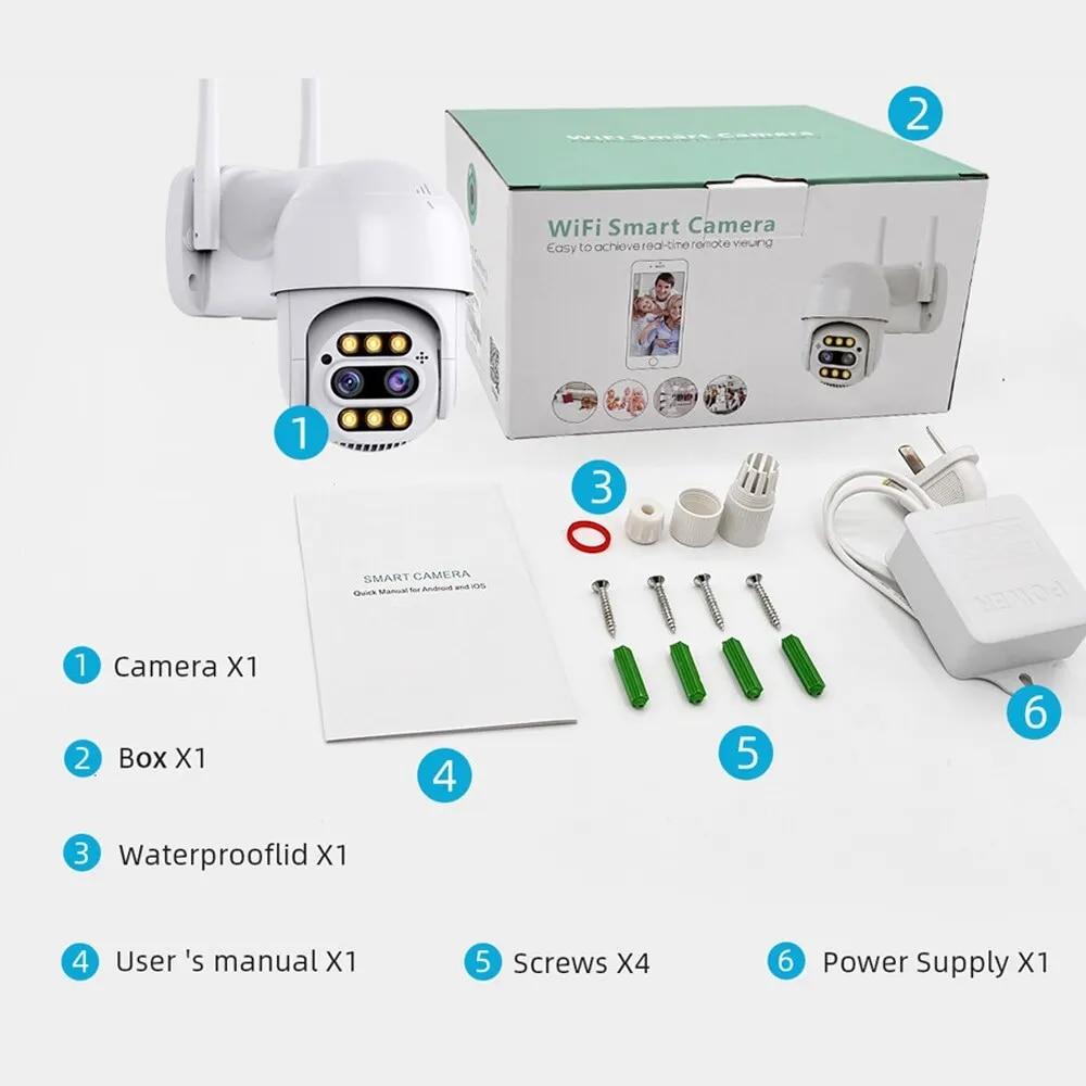 EU 8MP 4K PTZ IP-камера с 8-кратным зумом и двойным объективом, камера видеонаблюдения для обнаружения человека, наружная камера видеонаблюдения, водонепроницаемая и ветрозащитная, Wi-Fi, камера видеонаблюдения Icsee