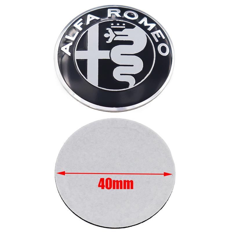 JNZSP1 1pcs 3D alfa romeo 40mm aluminum steer wheel emblem Sticker Car Steering Wheel Sticker Car Interior Emblem Car Accessories