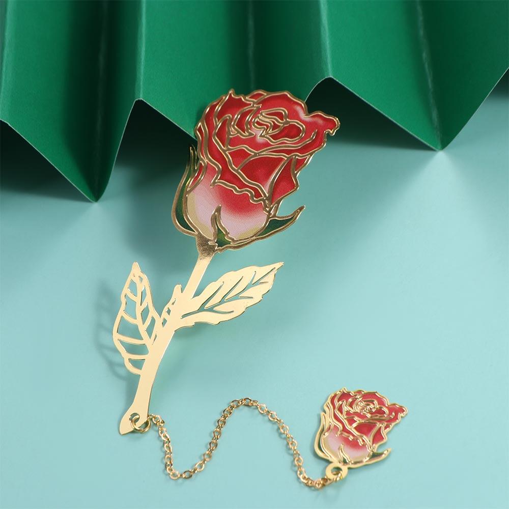 Металлическая закладка-подвеска Лист лотоса Роза Закладка Новогодний подарок Закладка Лист лотоса Маркер страницы