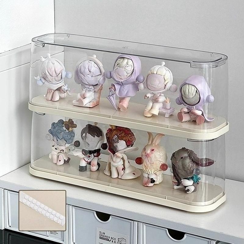 Large Figure Display Storage Box Blind Box Storage Rack Figures Acrylic Clear Ornaments Dust Proof with Lid Boxes Organizer Cute