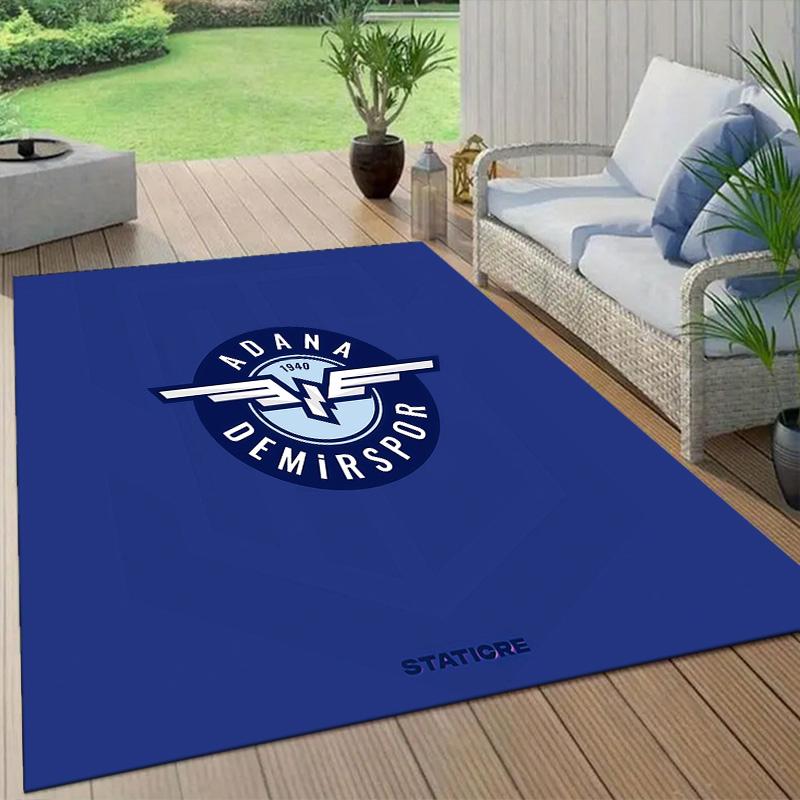 Adana Demirspor2 Flannel Pattern Square Carpet,Area Rug,Carpet Rug for Living Room Bedroom Sofa Playroom Decor,Non-slip Floor Mat