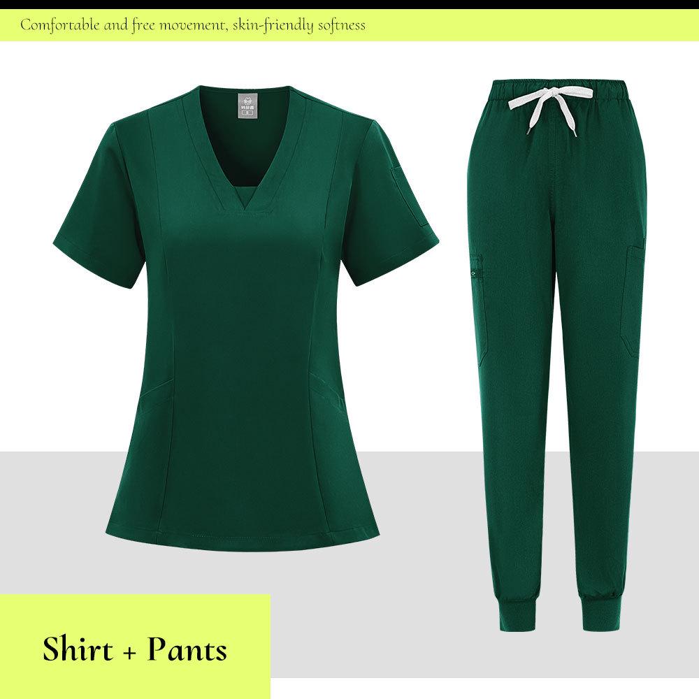 Unisex Quick-Drying Stretch Scrub Suit for Medical and Spa Professionals