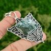 Radiant Solar Moss Agate Gemstone New Handmade Wife Pendant 925 Sterling Silver