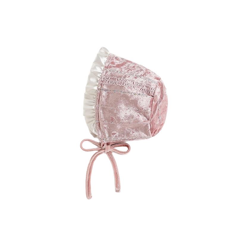 Elegant Silk Velvet Baby Girl Princess Dress & Hat - First Birthday Special