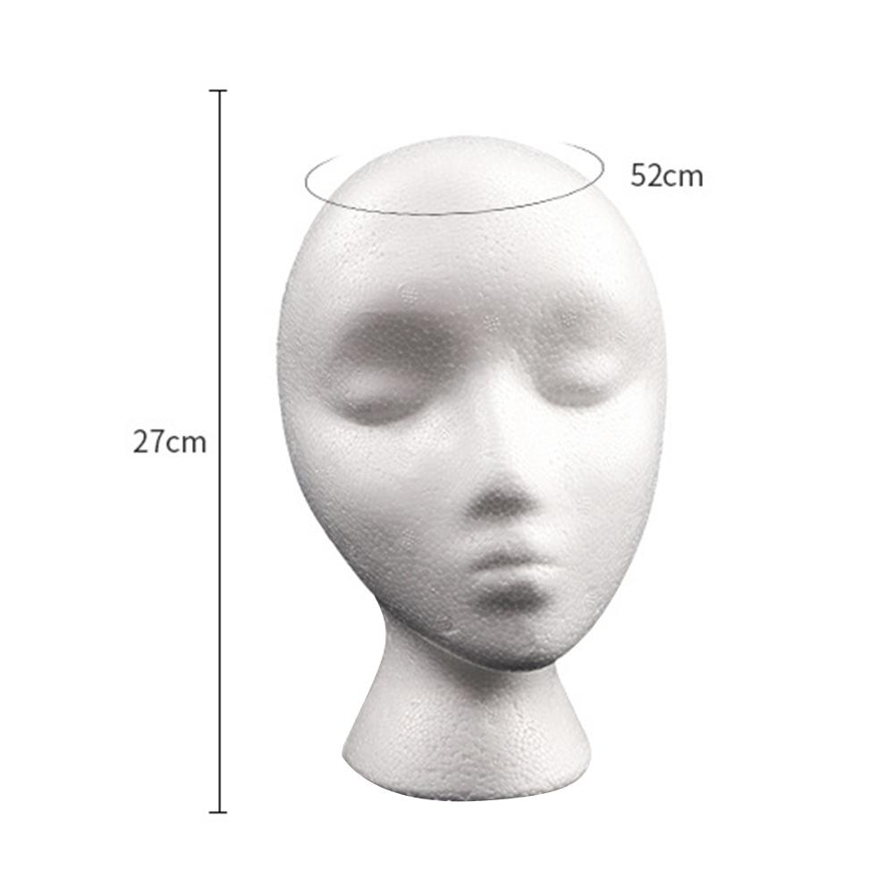 Women Foam Head Practical Styrofoam Foam Head Model Polystyrene Lightweight  Portable Fashion for Home Travel and Salon