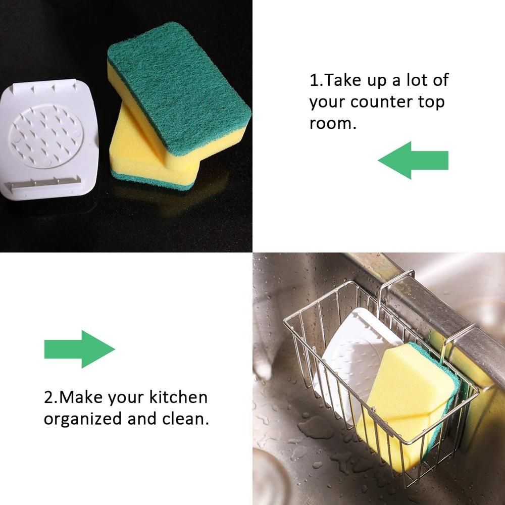 Durable Brush Storage Sink Accessory Home Sponge Holder Drainer Rack Kitchen Supplies Sink Basket