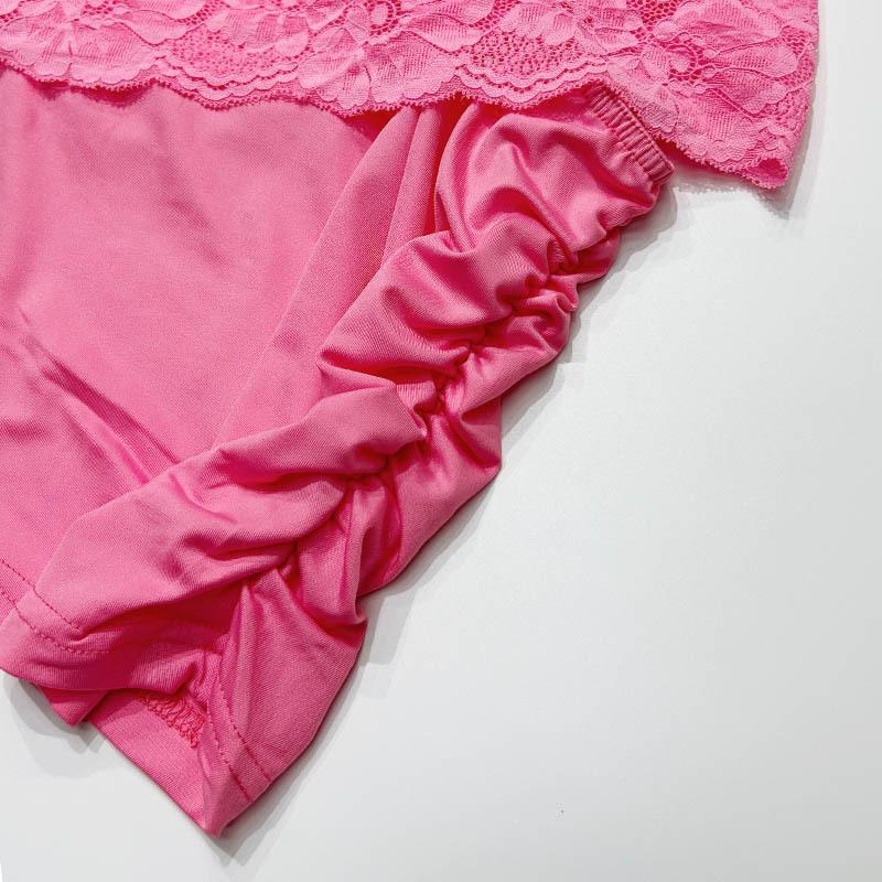 Прозрачная майка на бретельках, комплект с полой кружевной юбкой и бедрами