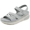 New 2025MD Women's Casual Sport Sandals: Lightweight Comfort, Thick Sole, Hook-and-Loop, Plus Size, Stylish Stitching