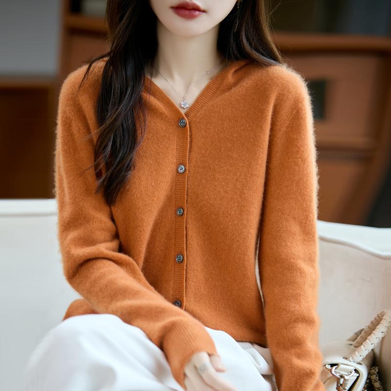 Women S Plus Size Loose Hooded Long Sleeve Knit Cardigan Sweater