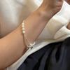 Серебряный браслет-ожерелье S925 с бантом, сломанное серебро, сладкий блогер, такой же, ручная работа, дизайн, жемчужные украшения