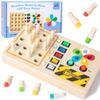 2 In 1 Montessori Busy Board Light Switch Games Toddlers Sensory Manipulation Board Parish Learning Activity Wooden Children Toy