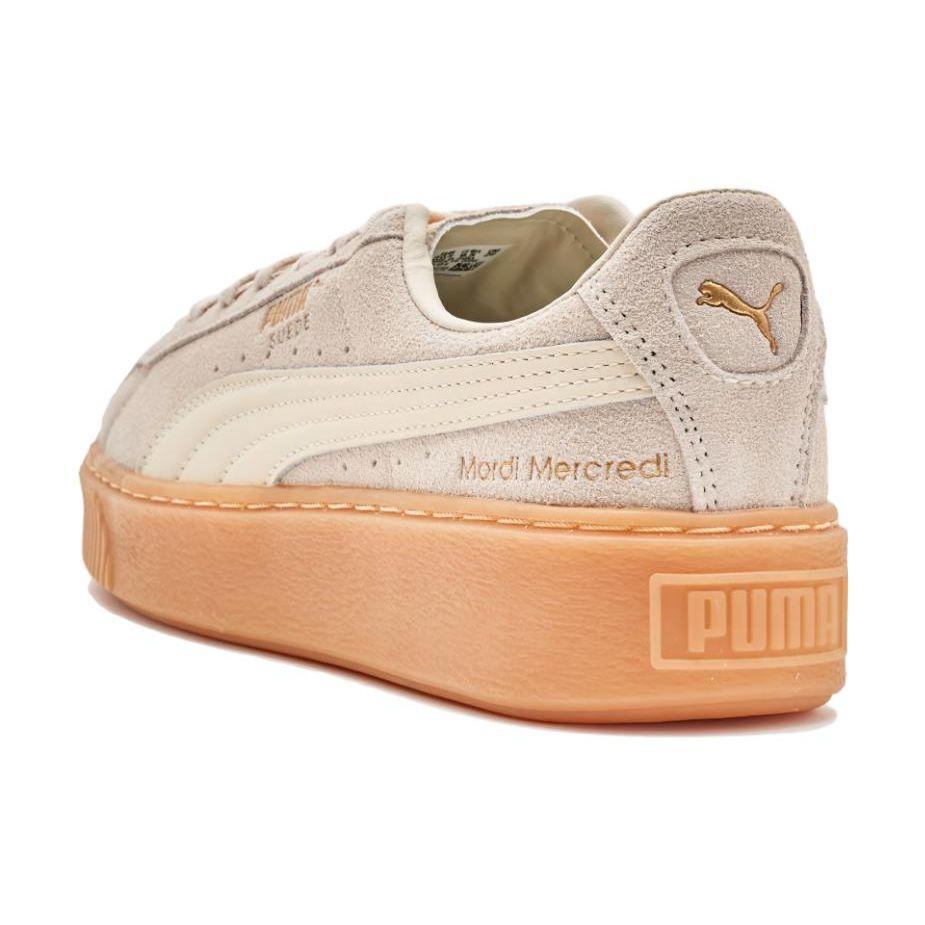 Puma Mardi Mercredi Shock Absorbing Durable Low Top Skate Shoes Unisex Skate Shoes White Orange 396259-01
