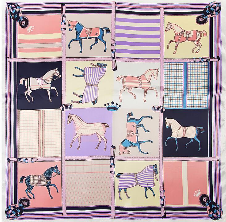 90*90cm Luxury Brand Women Silk Scarfs Van Gogh Painting Square Scarves Spring Summer Shawls For Ladies