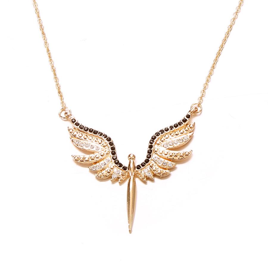Wish Jewelry, Креативное ожерелье для женщин с крыльями ангела, инкрустированное бриллиантами, Ангел-Хранитель