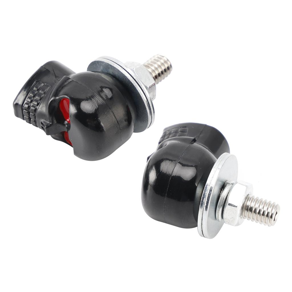 4x Нестандартный болт-винт для номерного знака ЧЕРЕП Черный пластик Мотоцикл Чоппер Боббер