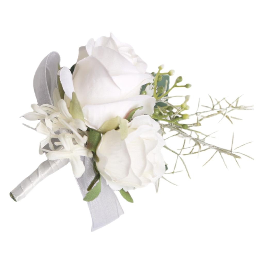 European Whites Rose Wedding Bride Bridesmaids Bridesmaids Parents Corsage, Wedding Sisters Wrist Flower