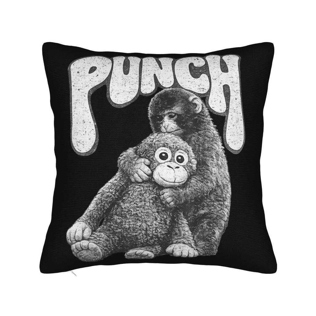 Retro Cute Monkey Punch Cute Monkey Baby Funny Animal Pillow Cover  Square Cushion Cover Pillow Case For Wedding Party Decor