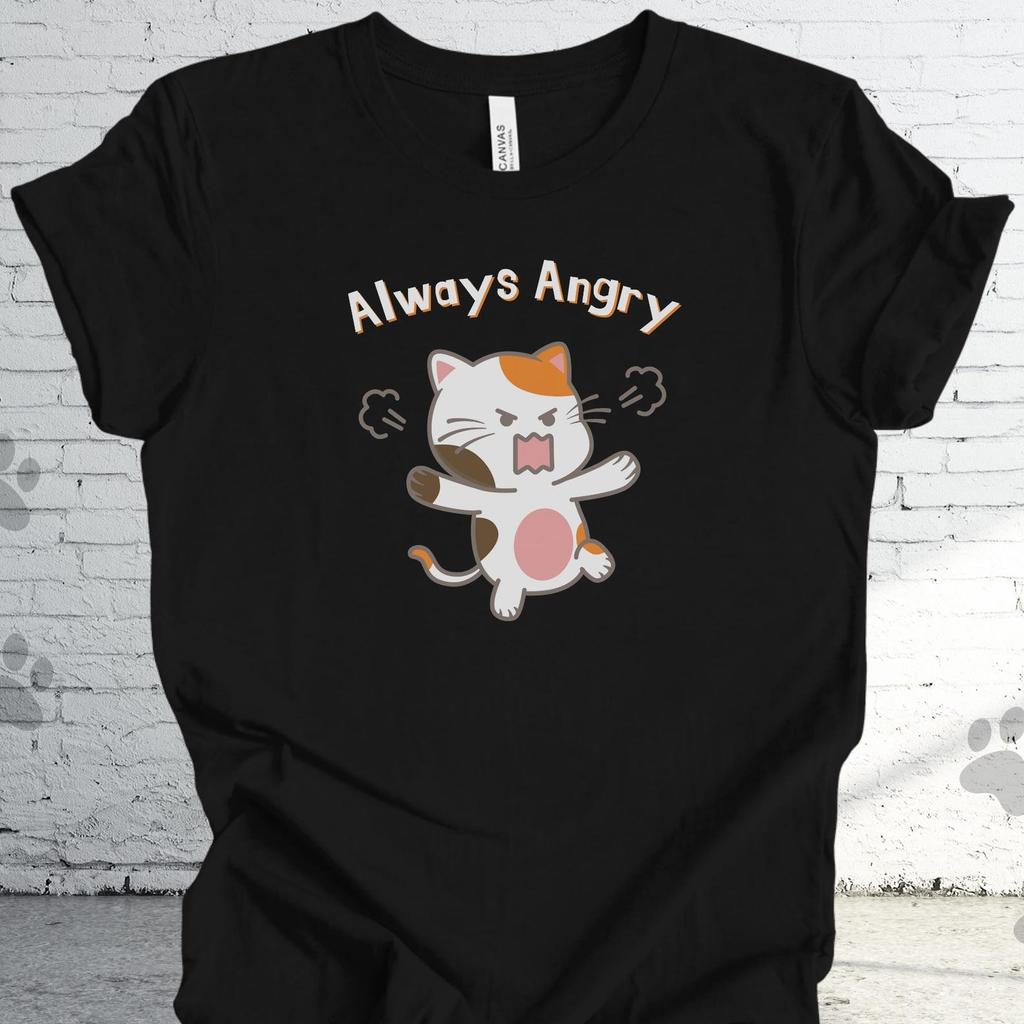 Funny Angry Calico Cat T-Shirt: Grumpy Kitty Graphic Tee