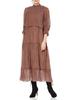 Sheer Sleeve Knit Pullover Washer Dress SWFO214070 BRW 1 [Sneider] Women's