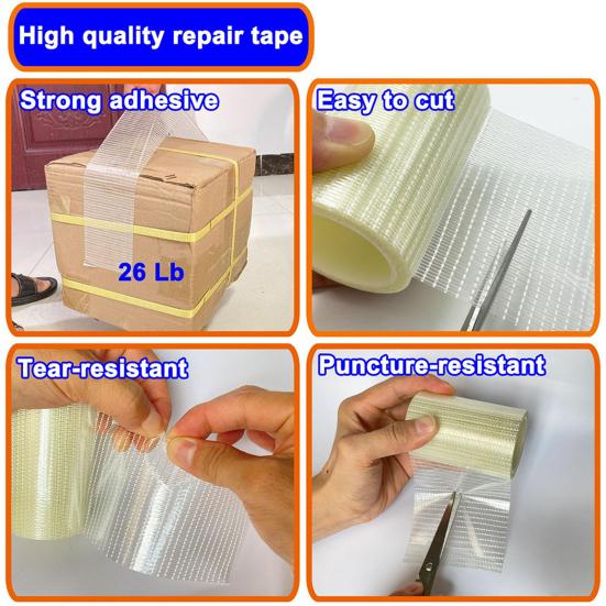 Waterproof RV Awning Repair Tape Strong Adhesion Tent Repair Tape Transparent Boat Covers Repair Patch Kit