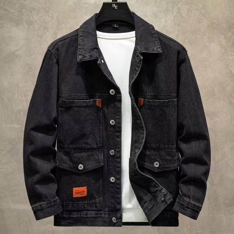Мужская модная джинсовая куртка свободного кроя в корейском стиле (Осень 2022 г.)