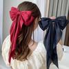 Hairpin Bow Theme Chiffon Long Ribbon Hair Clip Bright Color Lightweight Back Head Hair Claw Hair Accessories