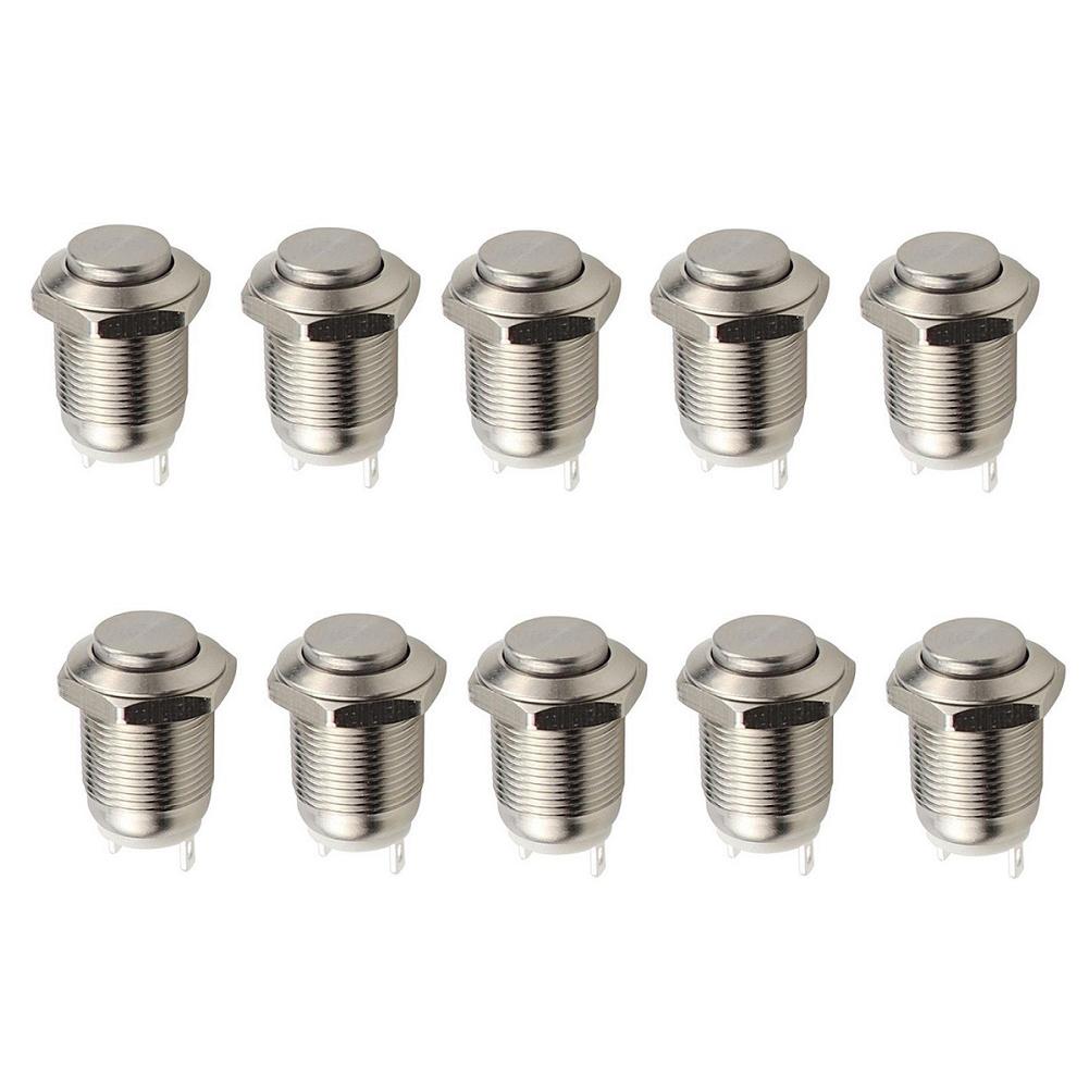 12mm Push Button Metal Momentary Switch For Button Control Soldering Terminal Type Stainless Steel Construction Dustproof Design
