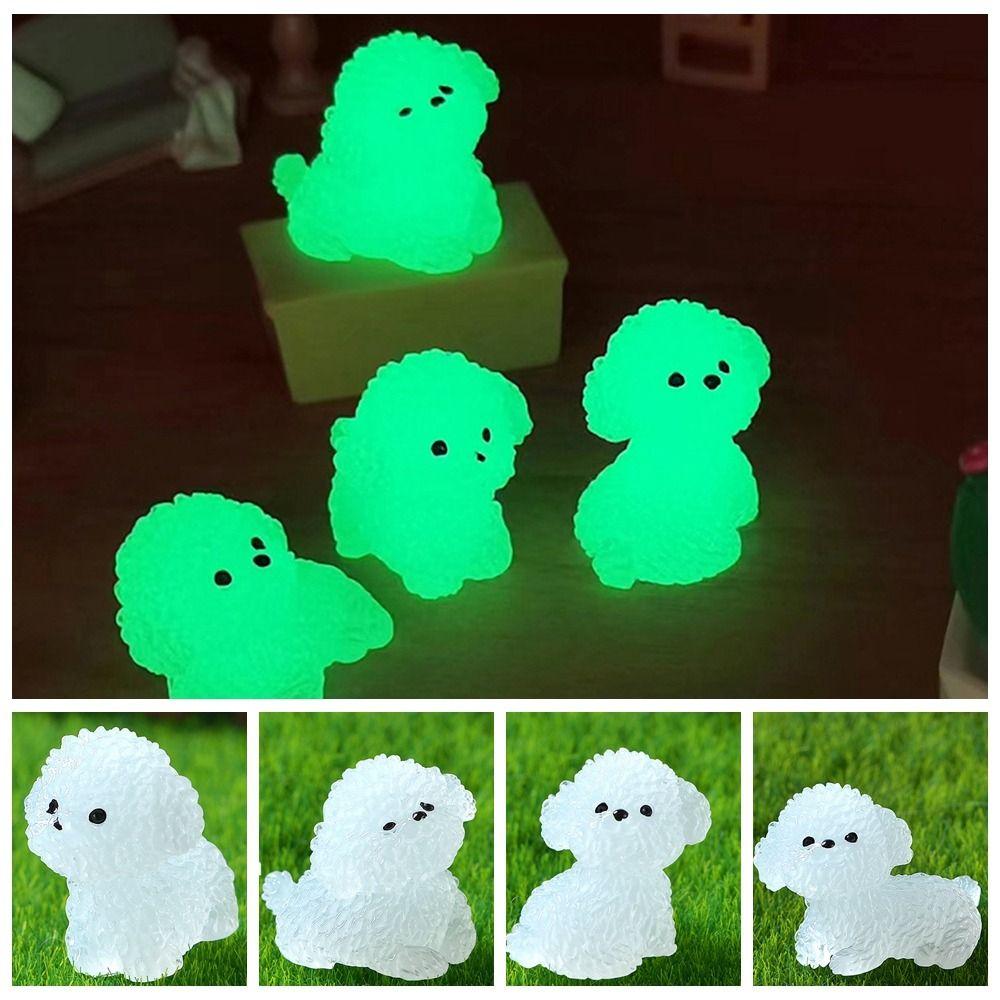 Realistic Noctilucent Dog Figurines Cartoon Micro Landscape Decoration Garden