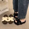 Европейская станция Роскошные тапочки Мао Мао Женские 2025 Осень и Зима Новые Однотонные Удобные Шлепанцы Знаменитость в Интернете