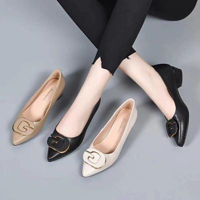 Прямые продажи с фабрики весна и осень новая обувь для мам одинарная обувь низкий каблук мягкая кожа мягкая подошва женская обувь модная и удобная остроносая рабочая