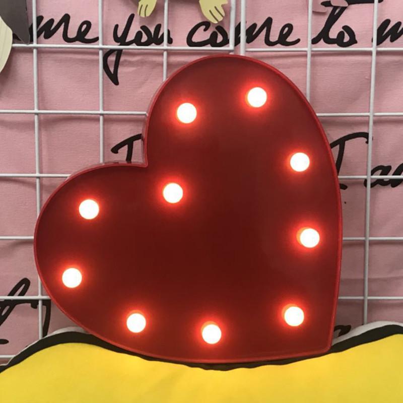 Romantic Red Heart-Shaped Decorative Night Light Battery-Powered Energy-Saving Desk Lamp For Bedroom Wedding Proposal Valentine'S & Mother'S Day