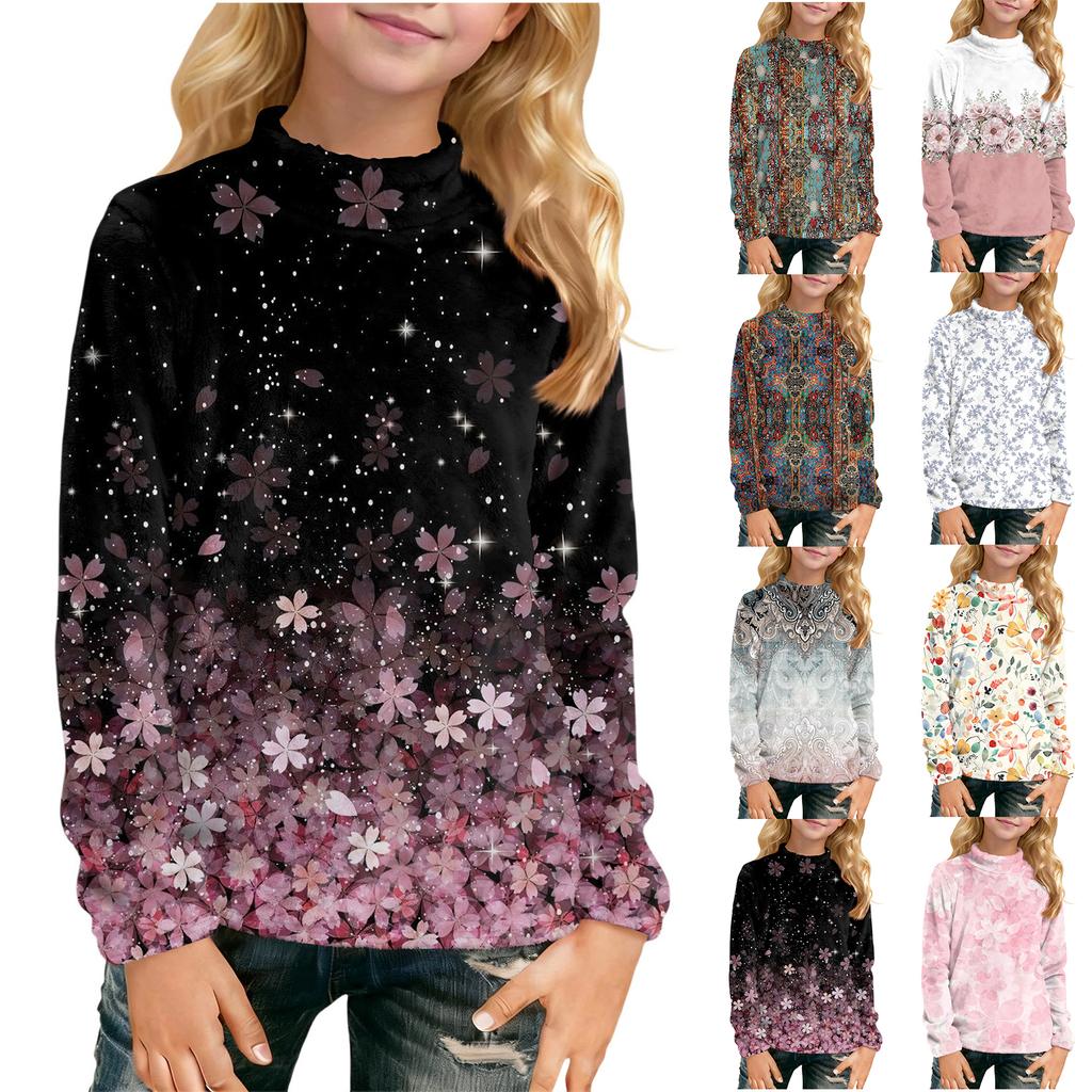 Детская повседневная футболка с длинным рукавом и принтом