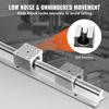 Linear Guide Rail Set, SBR20 2200mm, 2 PCS 86.6 in/2200 mm SBR20 Guide Rails and 4 PCS SBR20UU Slide Blocks, Linear Rails and Bearings Kit for