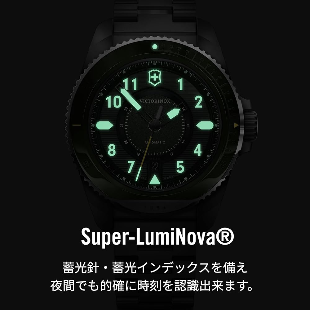 VICTORINOX JOURNEY 1884 Men's Automatic Watch, Green Dial, Stainless Steel Bracelet, Stainless Steel Case (316L), Water Resistant, Analog [Official Ja