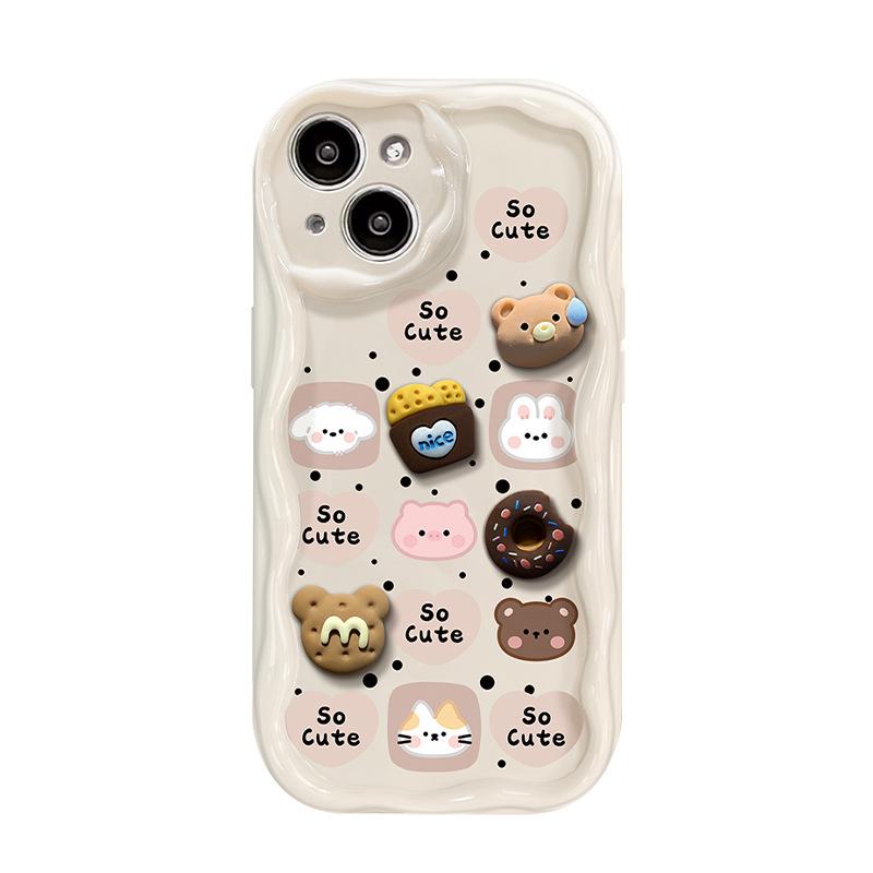 Подходит для Apple 15 Чехол для мобильного телефона iPhone 14promax/13 Bear Doll Lanyard 11/12 Силиконовый чехол Anti-Fall Xr