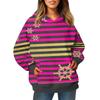 Ladies' Fashionable Long Sleeved Pullover With Christmas Print Hooded Pocket Sweatshirt