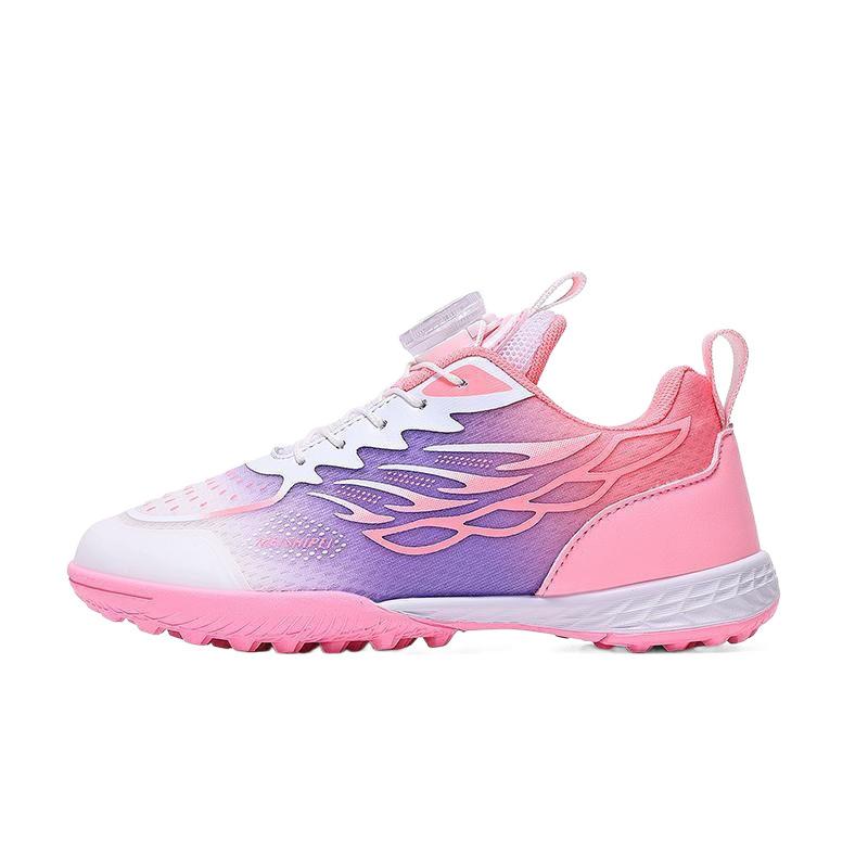 Spring Soccer Shoes Rotary Buckle Free Lace-Up Kids Boys Girls Pupils Shattered Nails Competition