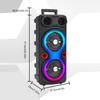 Двойные сабвуферные колонки BT 5.0 6,5 дюймов Стерео сабвуфер Портативная RGB Party Sound Box с микрофоном FM-радио Тяжелый бас DJ-система