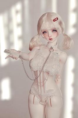 HAMRETHYPPZ 1/4 1/6 1/3 BJD Кукла на шаровых шарнирах Платье, Костюм для кук, Наряд горничной для кукол, Сет сексуального кружевного белья для BJD кукол, Белый кружевной сет для