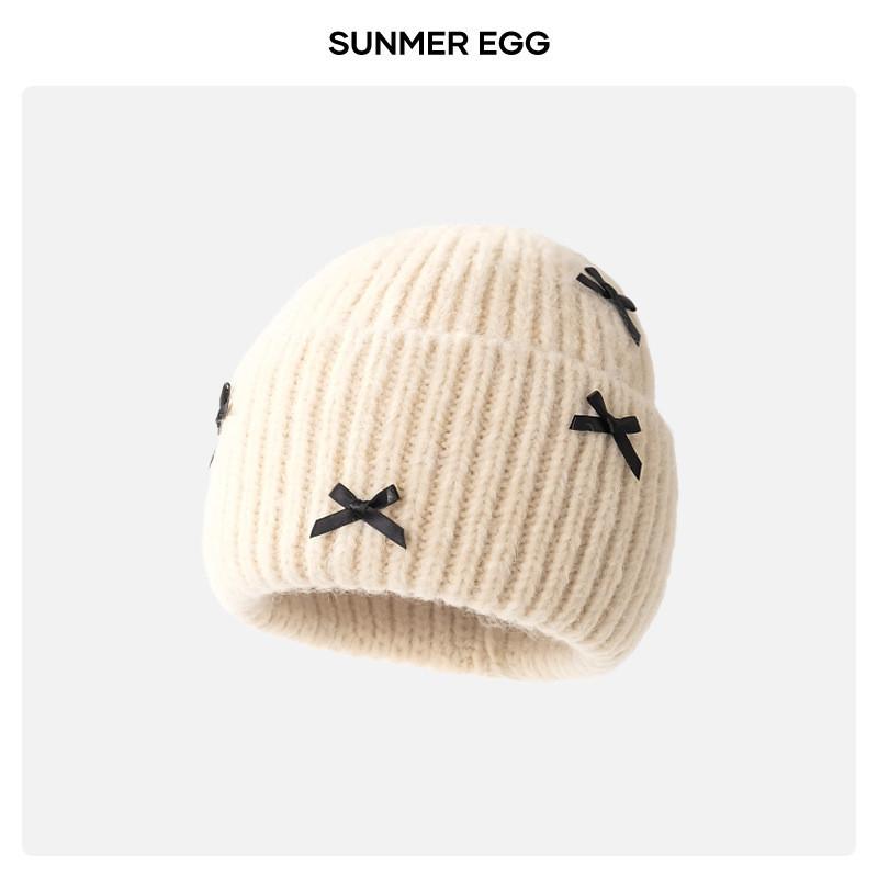 Знаменитость Интернета с той же бабочкой Узел Вязаная шапка Вязаная шапка Детская осенне-зимняя милая толстая теплая шапка для холодной головы