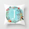 Blue Letter Pattern Throw Pillow Cover With Short Plush Print Living Room Sofa Decoration Cushion Cover Pillow Covers Decorative
