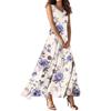 Женское летнее повседневное модное платье с принтом, платье без рукавов с V-образным вырезом