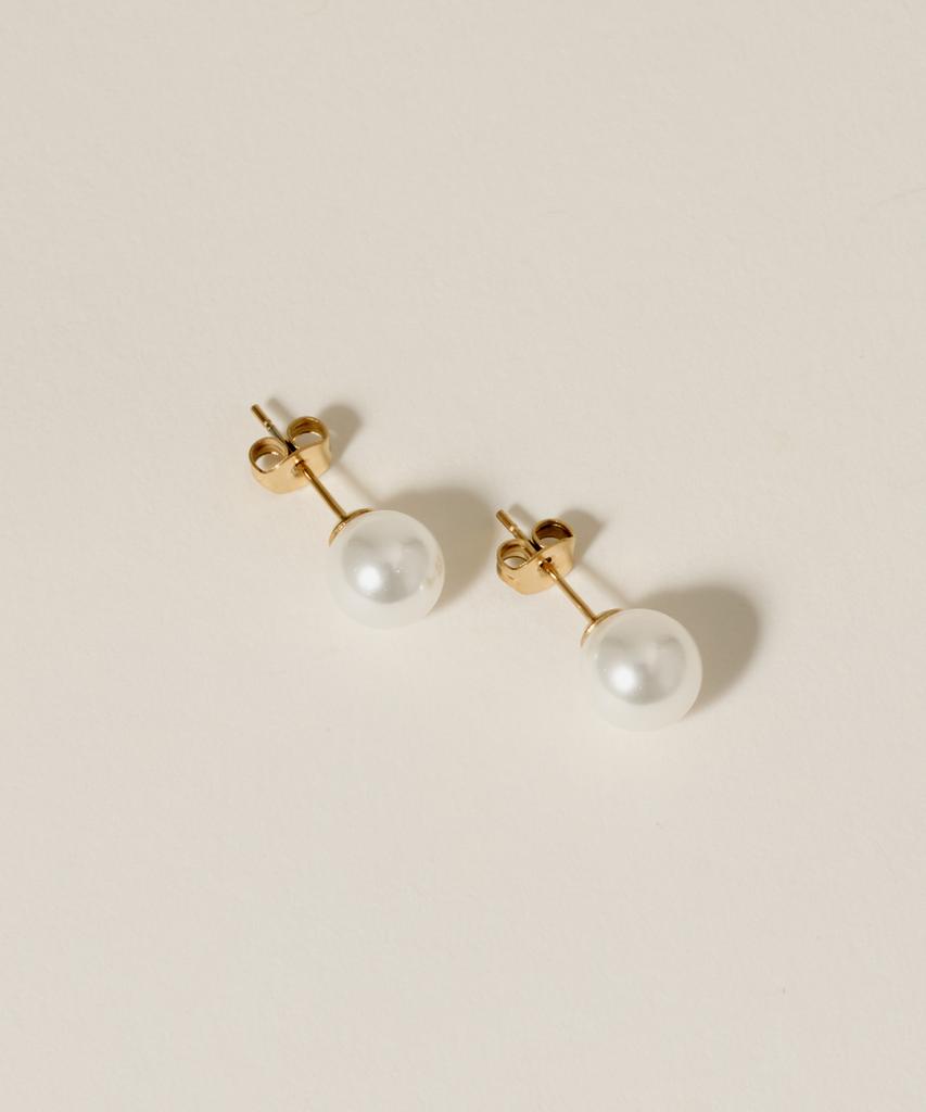 Серьга-пусета Tokyo Pearl для начинающих [Нержавеющая сталь] / Золотой
